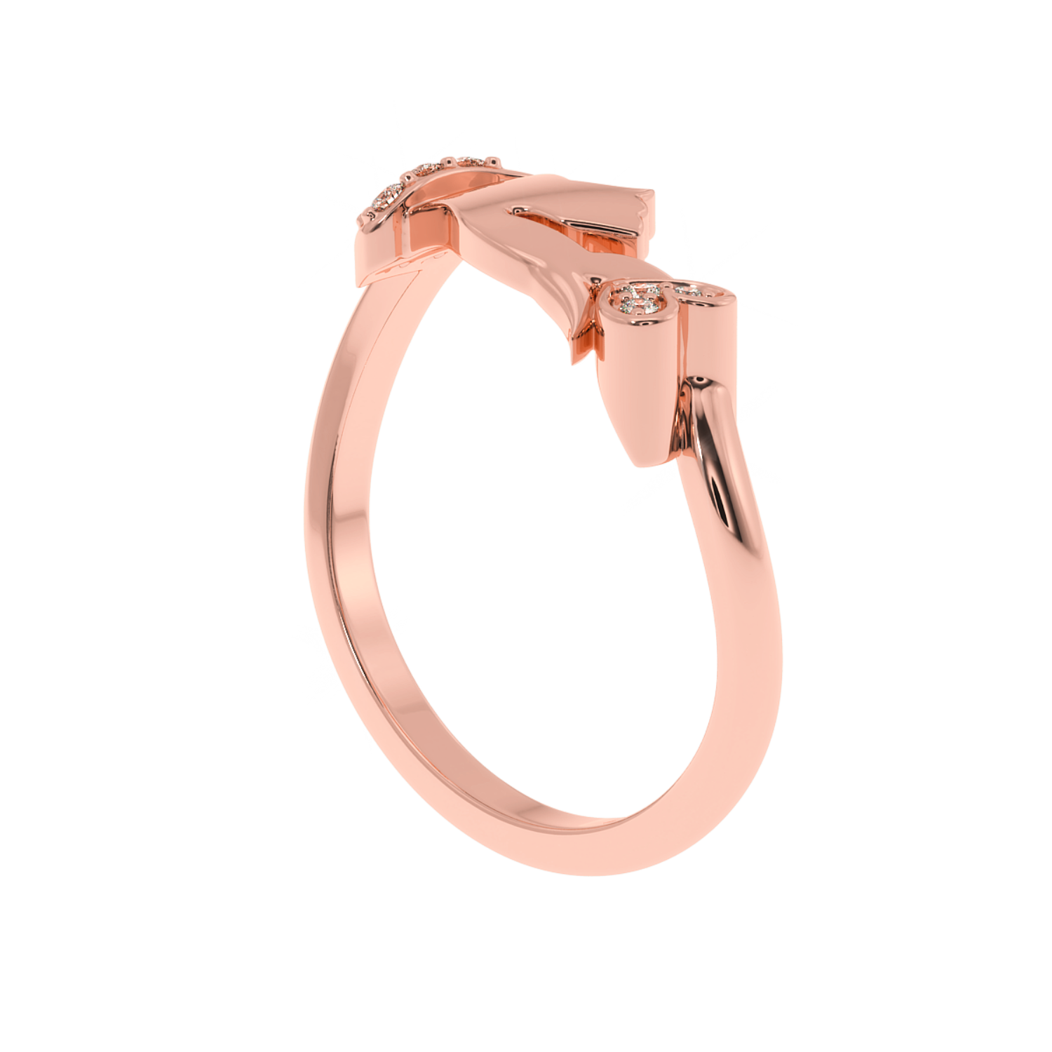 Solitairekart-0.06 CT Lab Diamond Korean Finger Heart Ring
